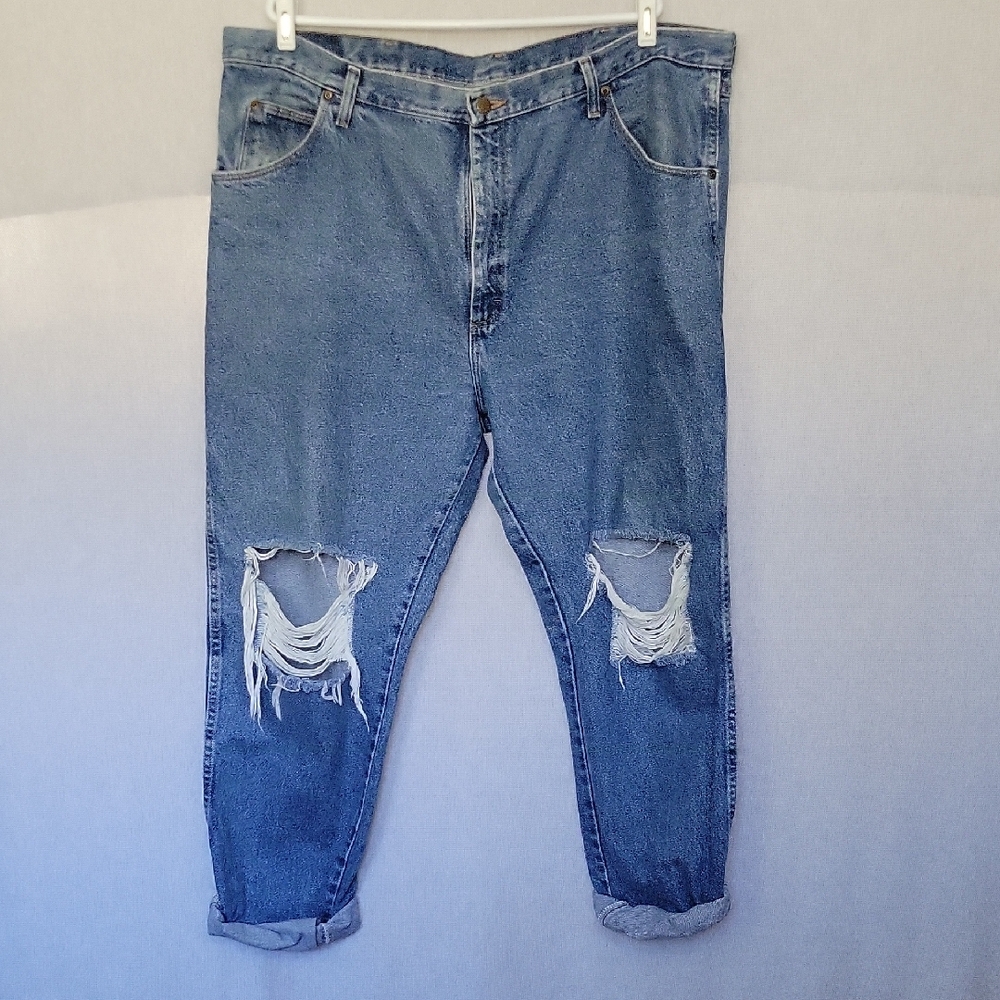 Men's Blue Distressed Jeans